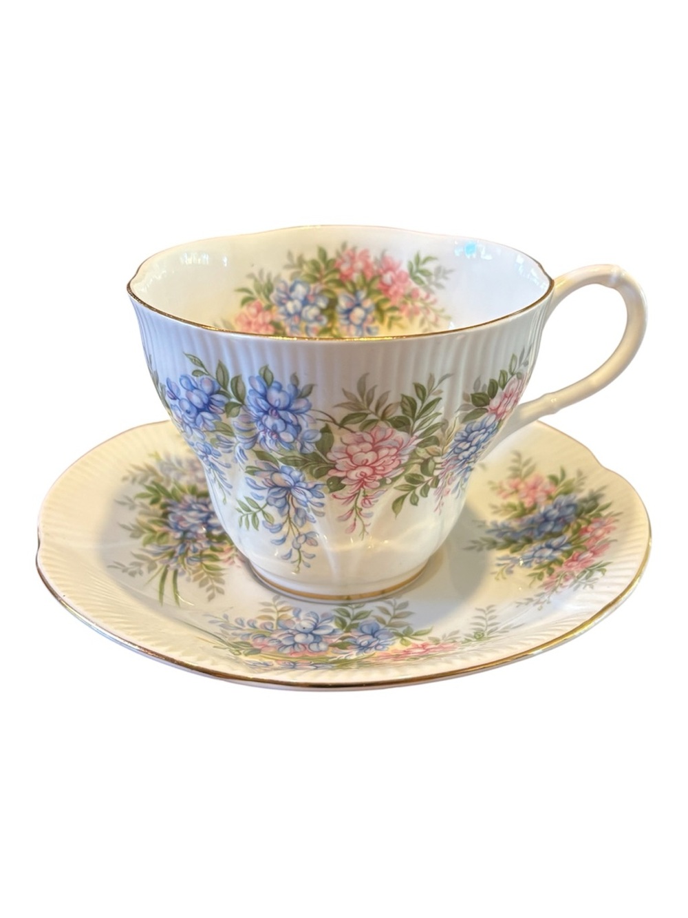 Vintage Royal Albert "Wisteria" Tea Cup and Saucer Set - Excellent Condition